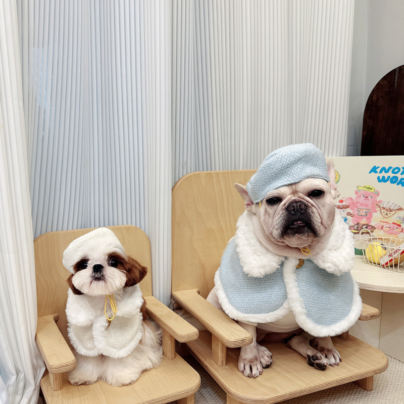 Pet Dog Autumnwinter Chanel-style Sleeping Warm Cape Blanket Clothing detail photo 2