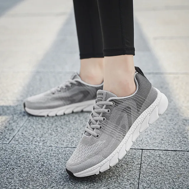 Plus Size Breathable Light Soft Bottom Female Mesh Casual Sneaker Gray - Shop at LoveMi