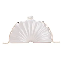 Stylish Acrylic Shell-shaped Clutch Bag Luxury Fashion Evening Bag - Pearl Colour - View 1