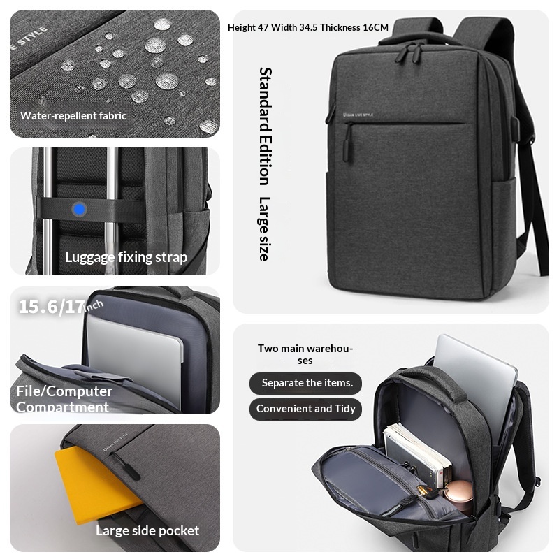 Simple And Elegant Backpack With A Dedicated Laptop Compartment 6
