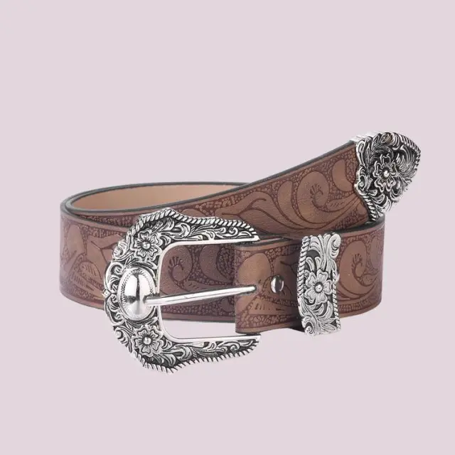 High grade Brown Jeans Strap Casual All matching Silver - Shop at LoveMi