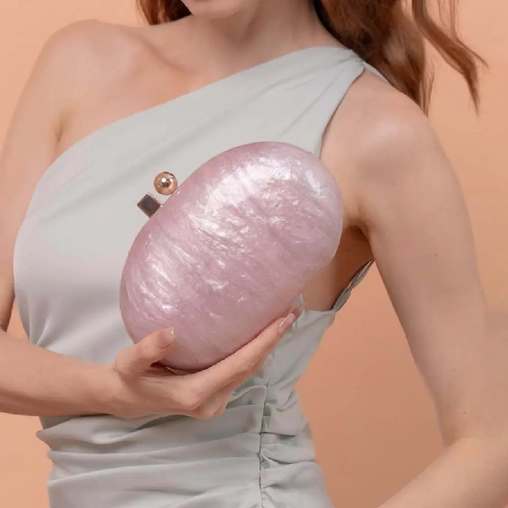 Womens Oval Pearlescent Fashion Shoulder Bag