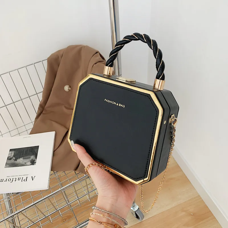 Twist Handbag Box Bag High-grade Niche - Black