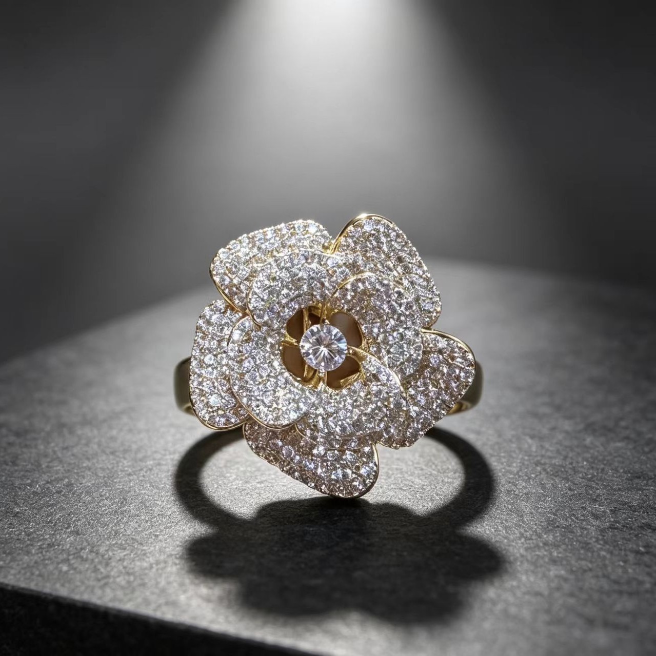 Rose Shaped Adjustable Ring, picture 3 of 5