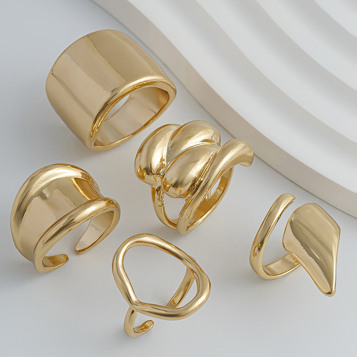 Ins Cold Wind Irregular Geometric Open Ring