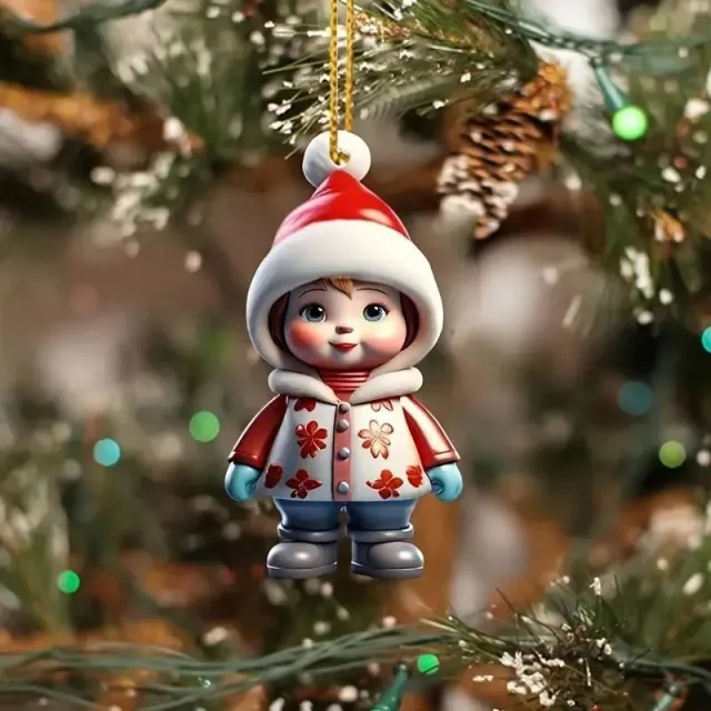 Christmas Creative Flat Pendant Hanging Ornament Home Backpack Car Party Decorations Style 08 - Shop at LoveMi