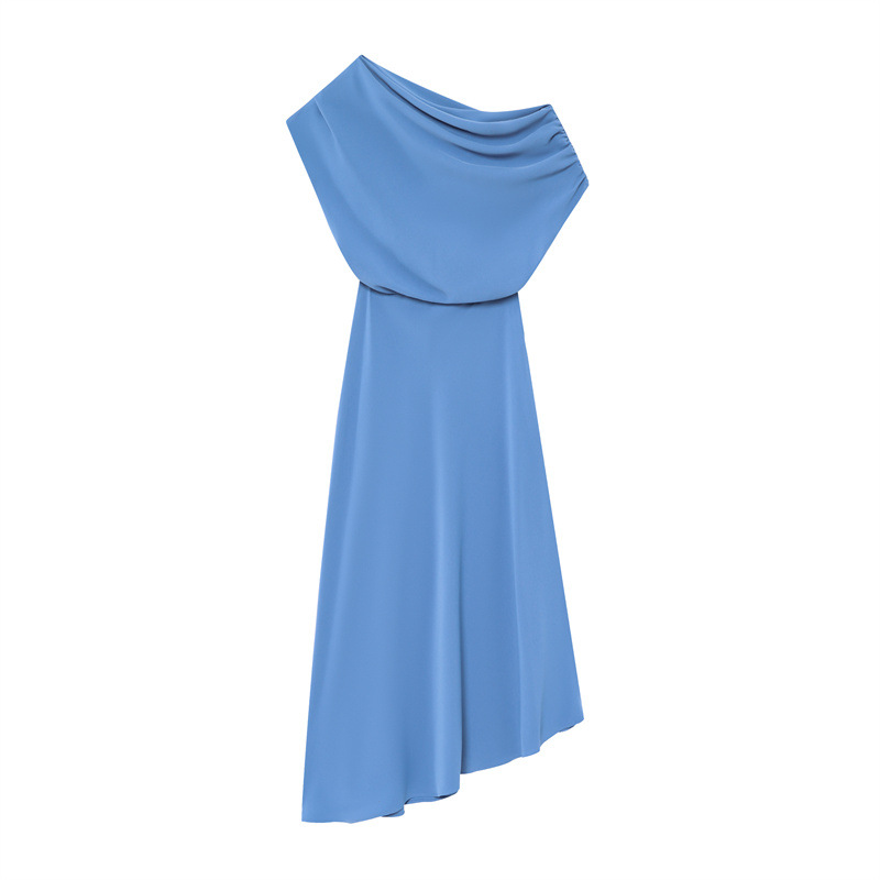 Irregular Crossbody Waist-tight Simple Dress Temperament