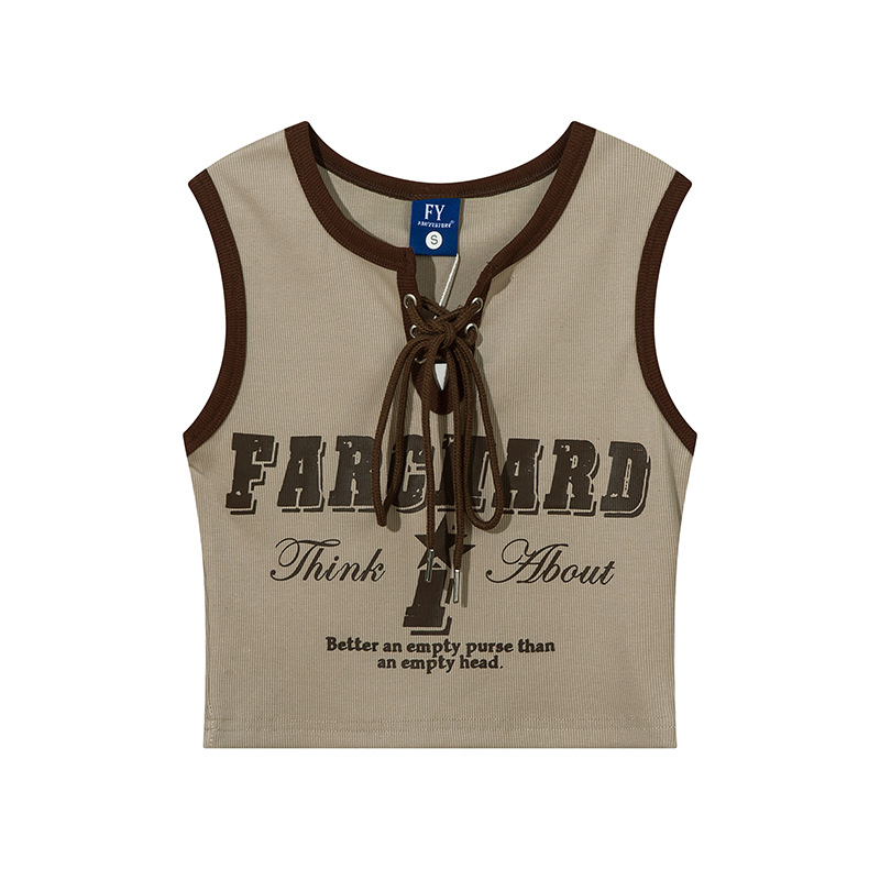 Fashion Drawstring Short Vest For Women
