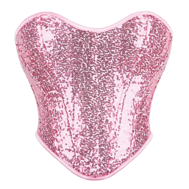 Small Circle Sequined Women's Tube Top Chest Support Waist Trimming And Body Shaping Top Pink - Shop at LoveMi