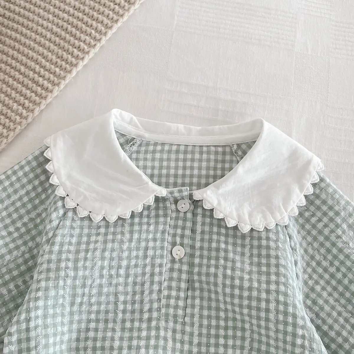 Long Sleeve Bottom-covering Rompers Baby Girl Doll Collar