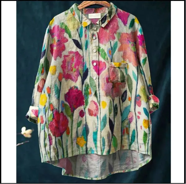 Loose Print Crew Neck Casual Plus Size Women's T shirt A73L2Ksbu32Te02 4Xl - Shop at LoveMi