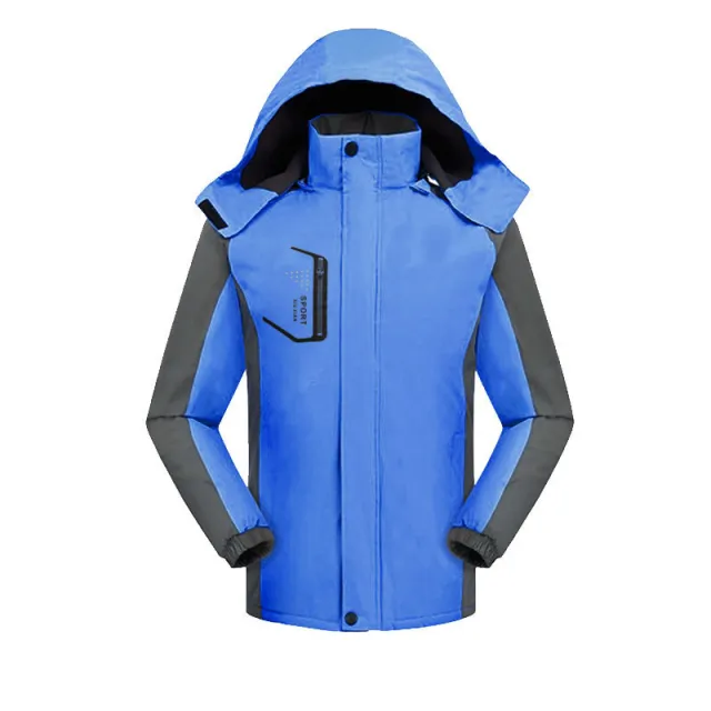 New Fleece lined Thick Jacket Men And Women Couple Blue - Shop at LoveMi