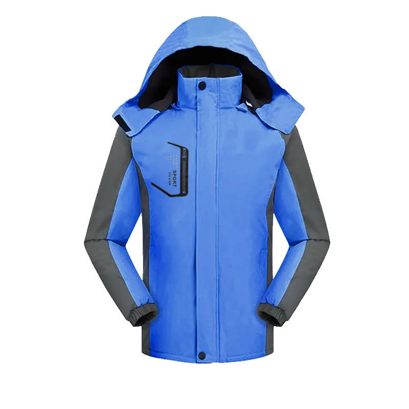 New Fleece-lined Thick Jacket Men And Women Couple - Blue