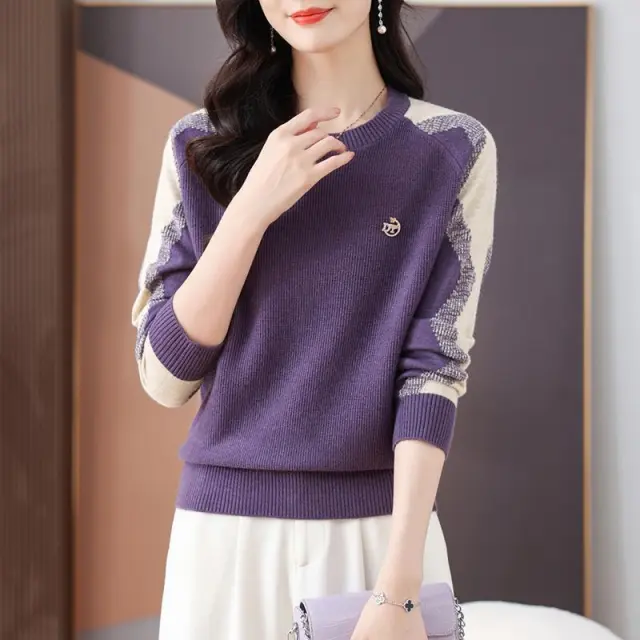 Knitted Long sleeved Women's Base Layer Stylish Top Purple - Shop at LoveMi