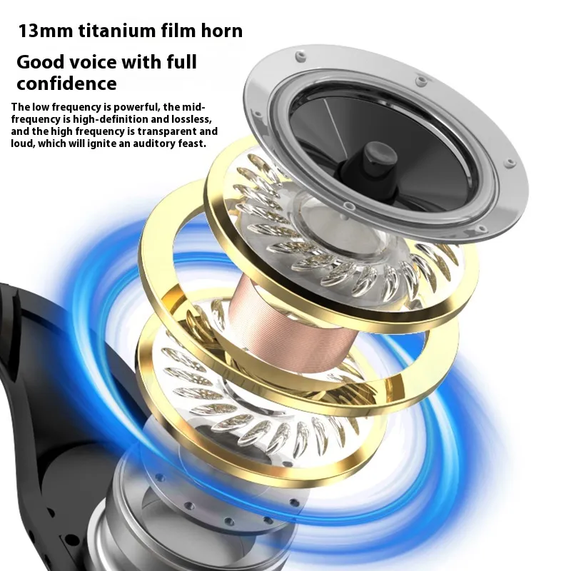 Ear-mounted Bluetooth-compatible Headset Non In-ear Open Ultra-long Life Battery Bluetooth-compatible Headset With Breathing Light