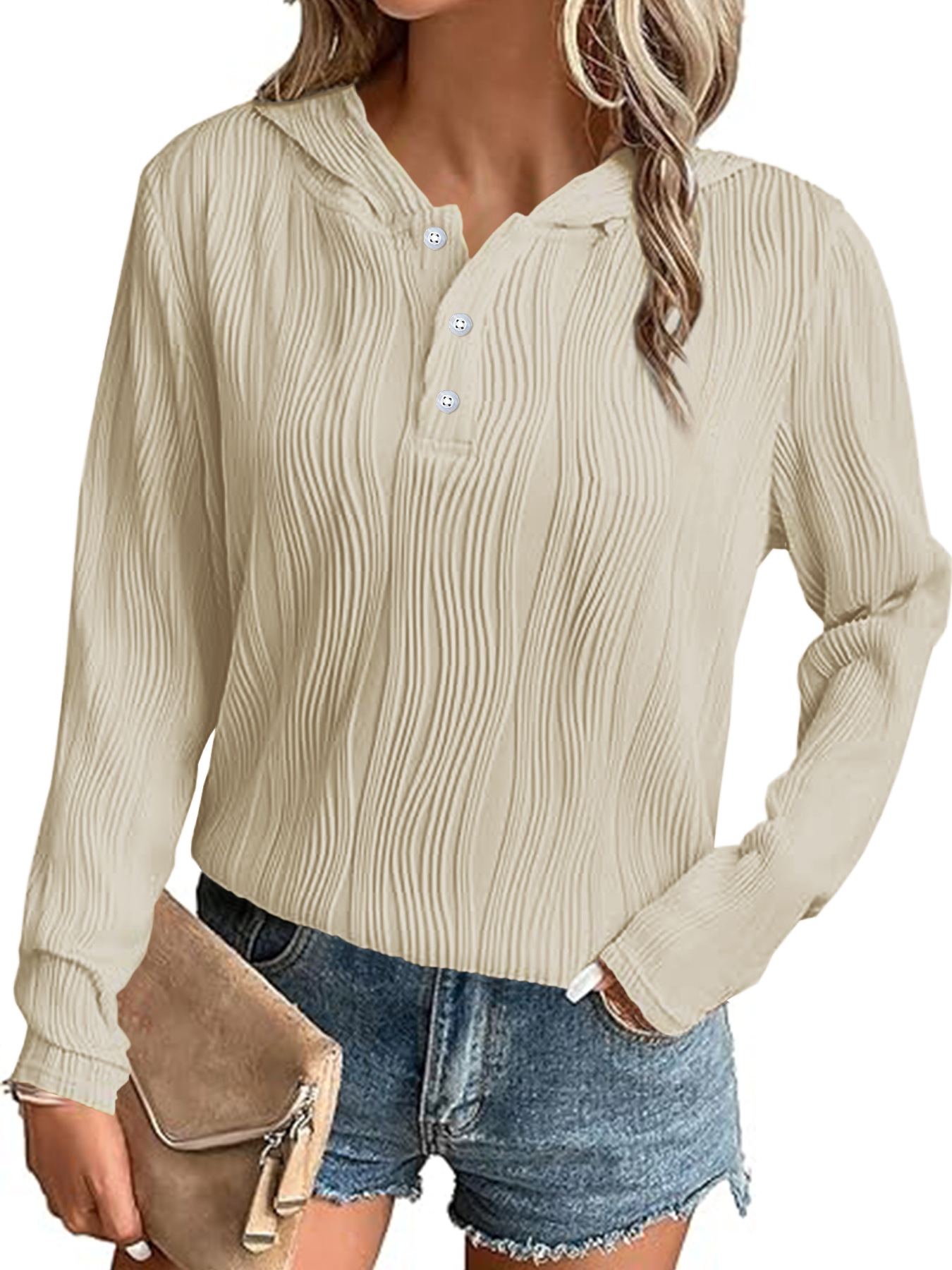 Hooded Sweater Coat Women's Casual Off-shoulder Top