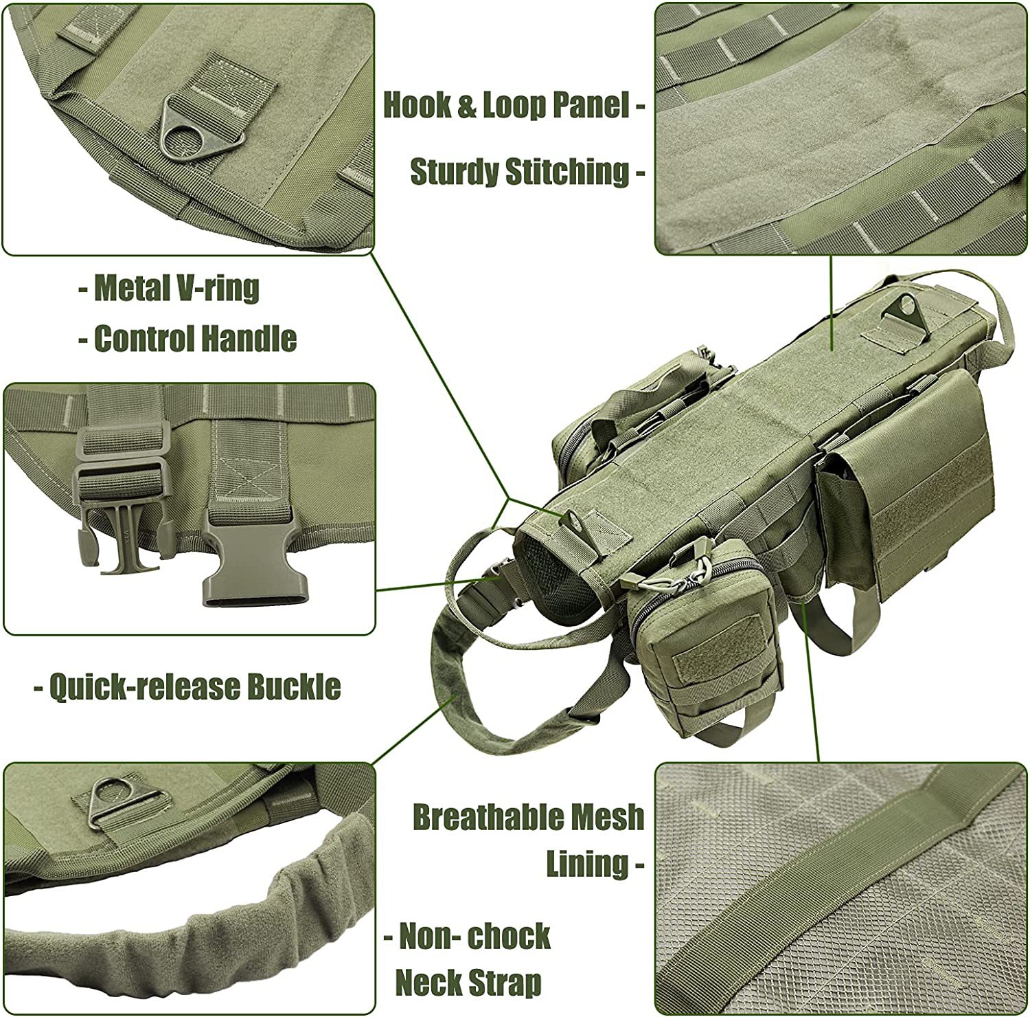 Large Dog Tactical K9 Dog Vest 6 Large Dog Tactical K9 Dog Vest