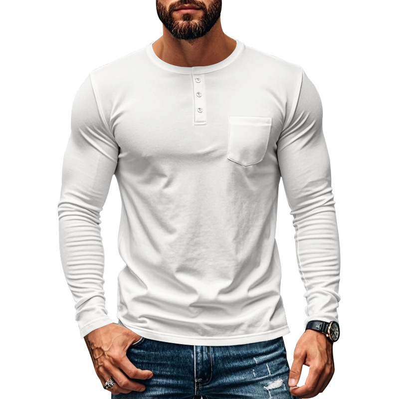 Title 35, T-shirt homme col rond manches longues coupe sl...