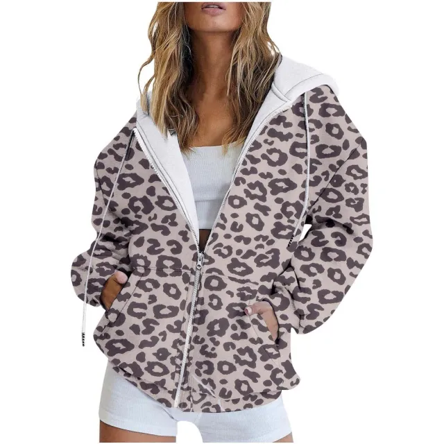 Digital Printing Urban Casual Round Neck Zipper Sweater Wy03Pl20 M - Shop at LoveMi
