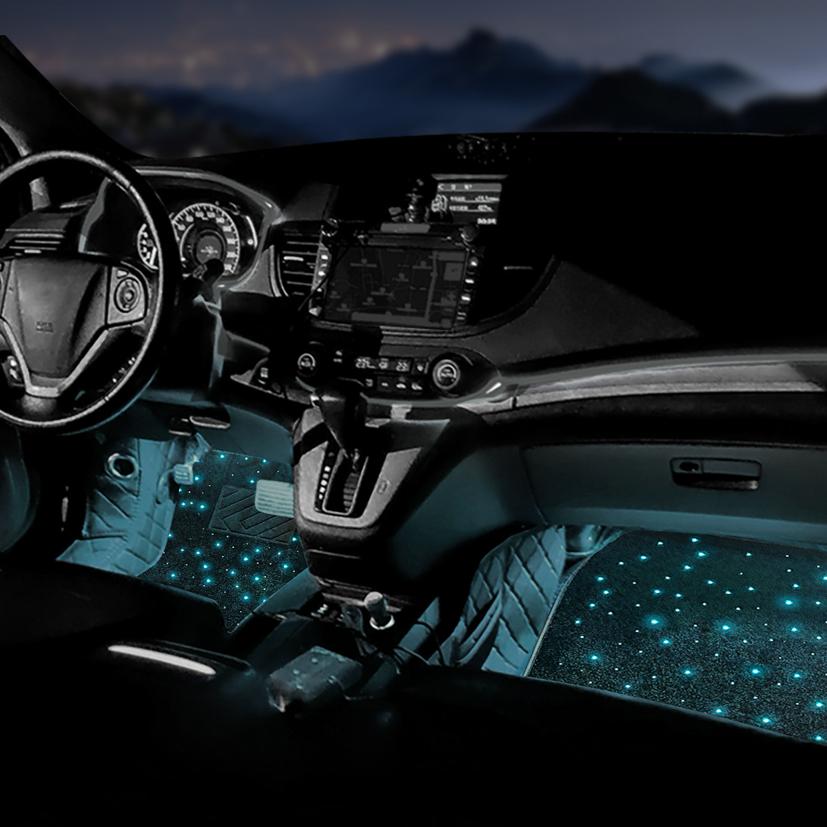 Car Led Atmosphere Lamp Starry RGB Car Luminous Foot Mat