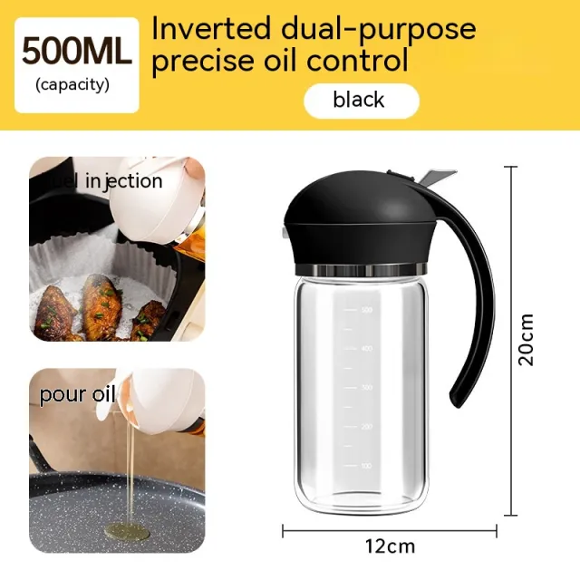 Oil Dispenser Spray And Pour Dual purpose Oiler Black 500Ml - Shop at LoveMi