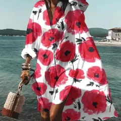 Women's Casual 3D Printing Long Shirt - Lcy37-Xxl - View 1