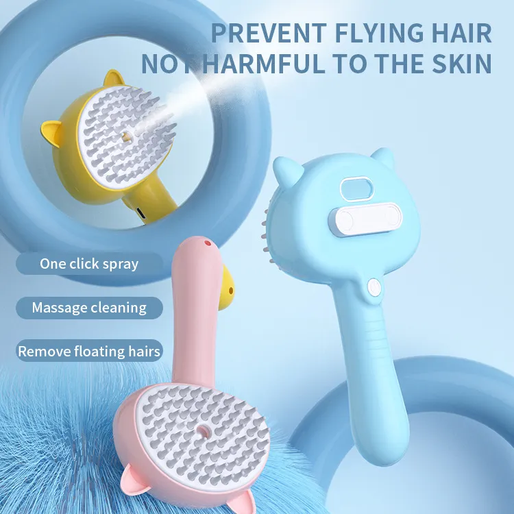Hair Cleaning Brush With Mist Multifunctional Cat Grooming Brush Rechargeable Self Cleaning Slicker Brush For Pets Dogs & Catsb Pet Products – image 8