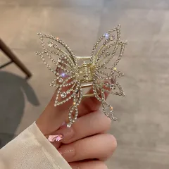 Butterfly Female Elegant Graceful Barrettes - Rhinestone Style - View 1