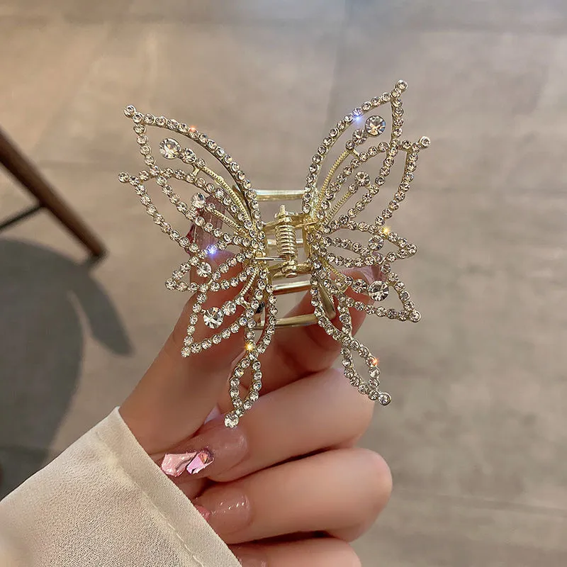 Butterfly Female Elegant Graceful Barrettes - Rhinestone Style