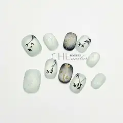 Summer Short Square Round Manicure Fake Nail Tip - Short Square Circle - View 1