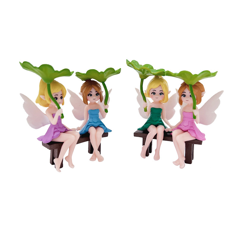 Lotus Leaf Elf Girl Plush Doll Car Ornament 3
