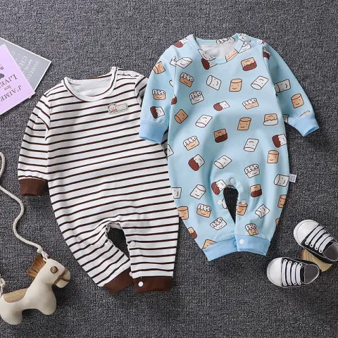 Autumn Clothing Pure Cotton Baby Rompers Pajamas