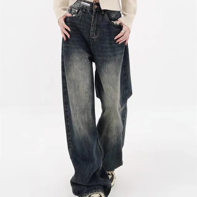 Autumn Retro Design Women's High Waist Jeans Vintage - Shop at LoveMi