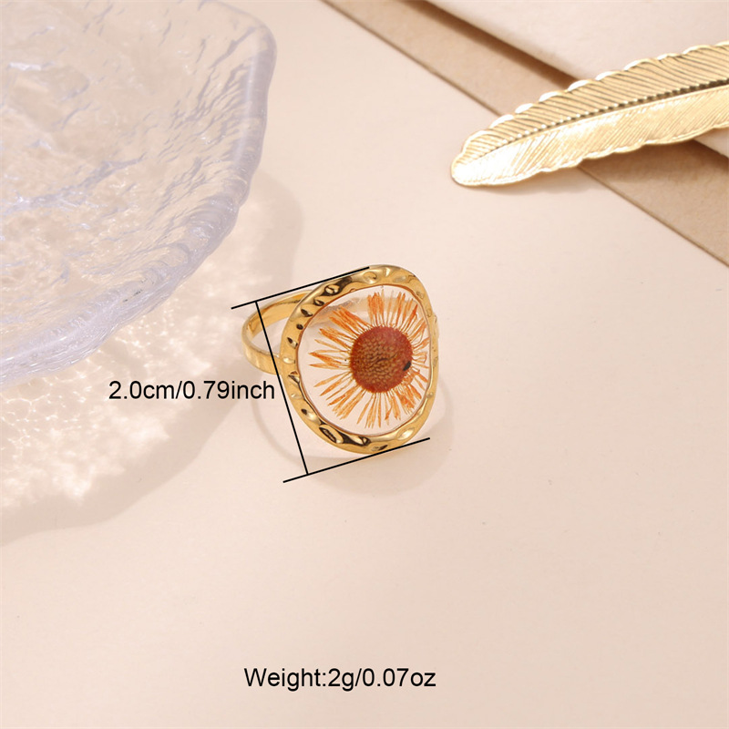 New Preserved Flower Series Stainless Steel Ring Does Not Fade