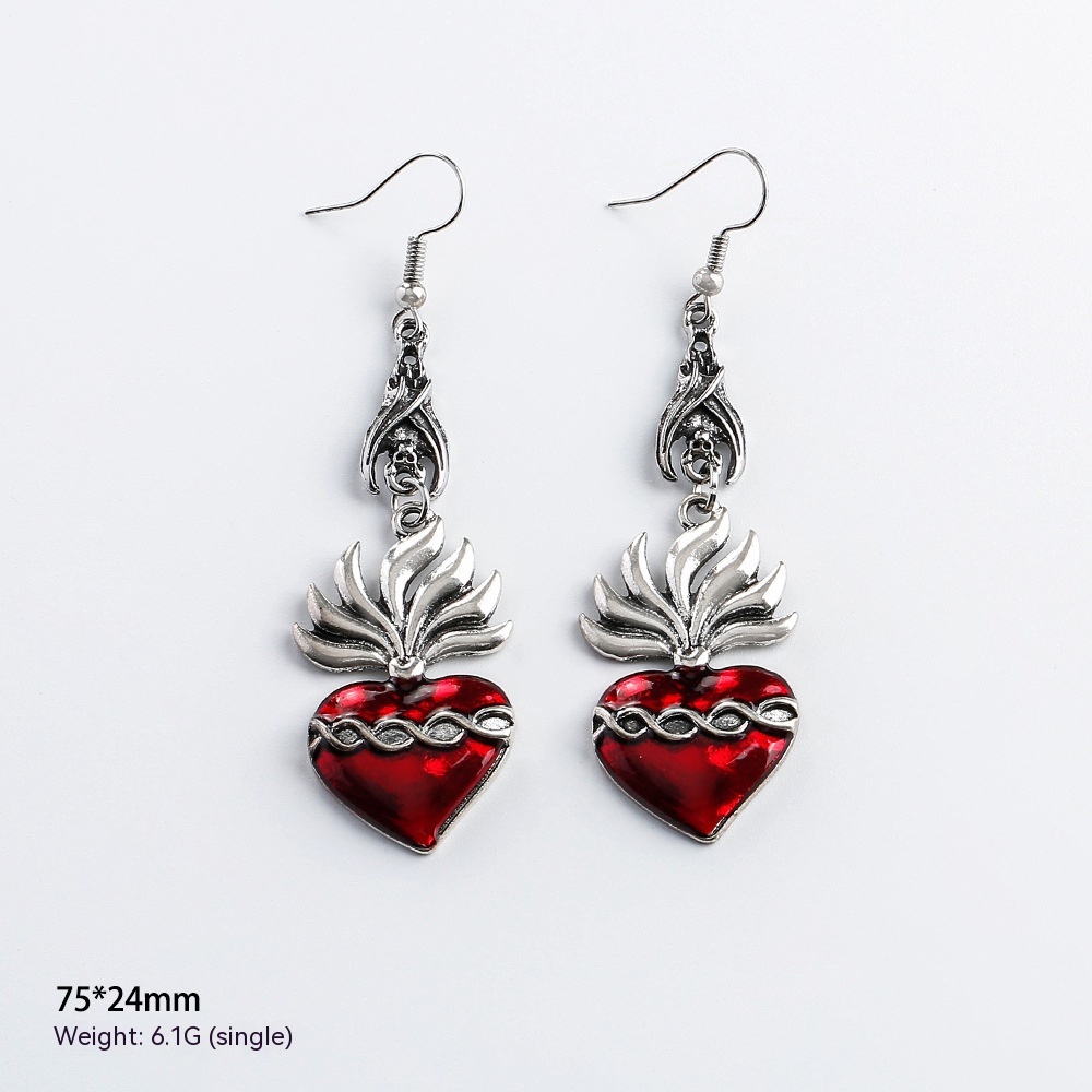 Dark Gothic Style Retro Alloy Enamel Earrings Ornament