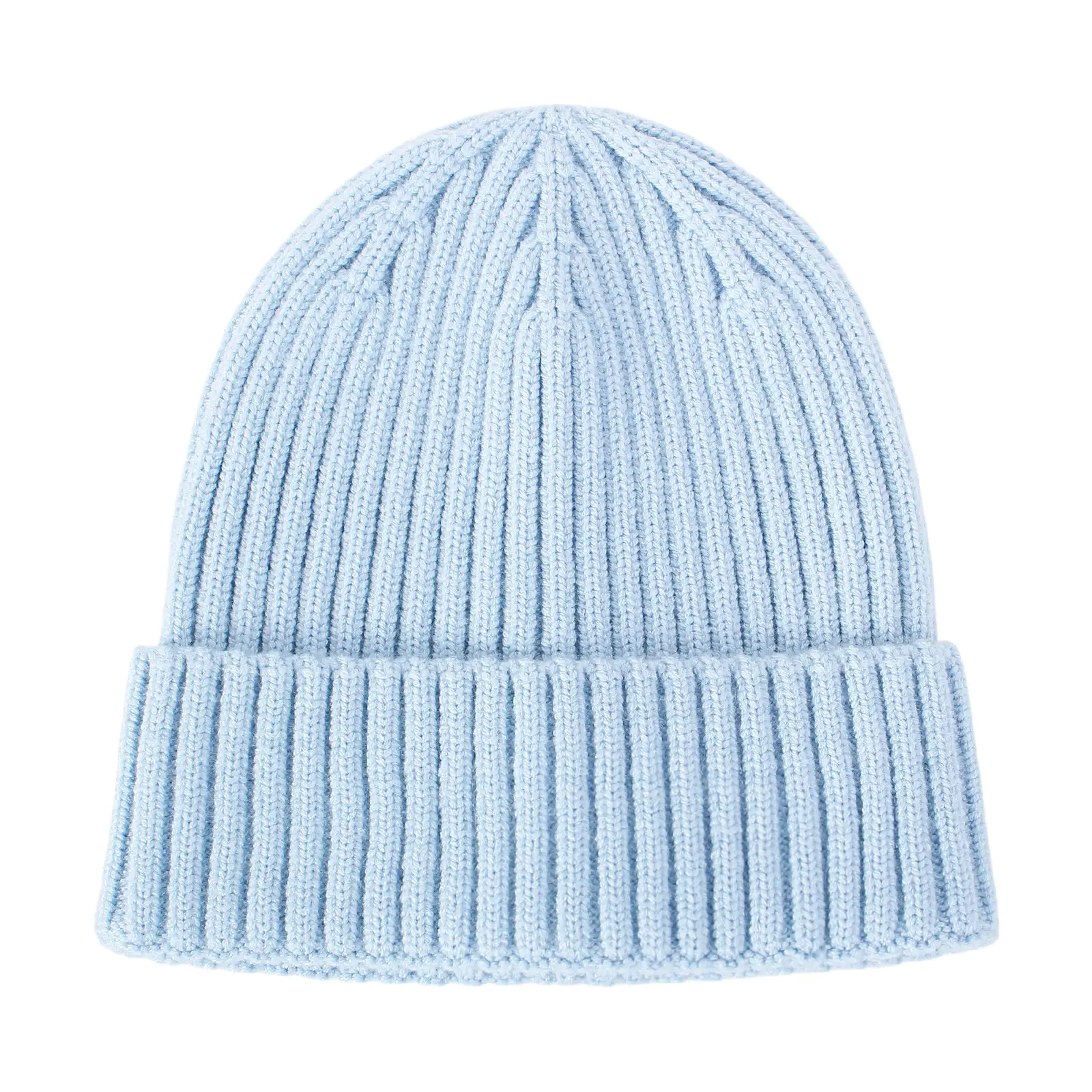 Warm Ear-protecting Solid-color Striped Woolen Beanie