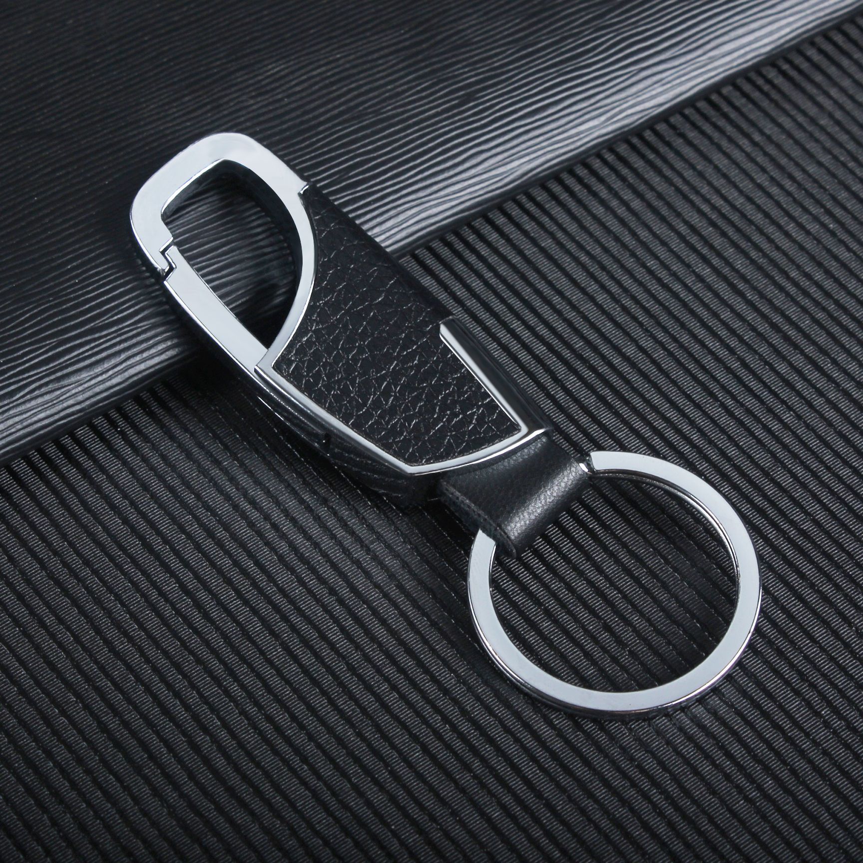 027 Silver Black Leather
