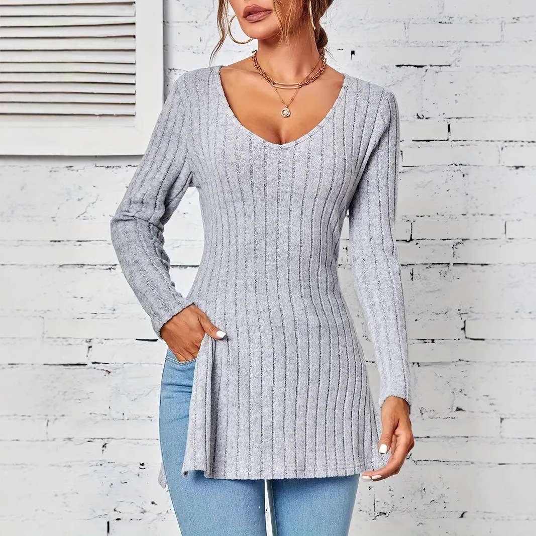 Womens Stylish Casual Slim-fit Knit Top