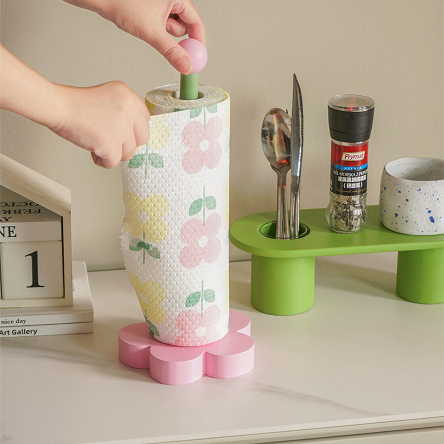 Wrought Iron Household Table Kitchen Vertical Tissue Holder Storage Rack