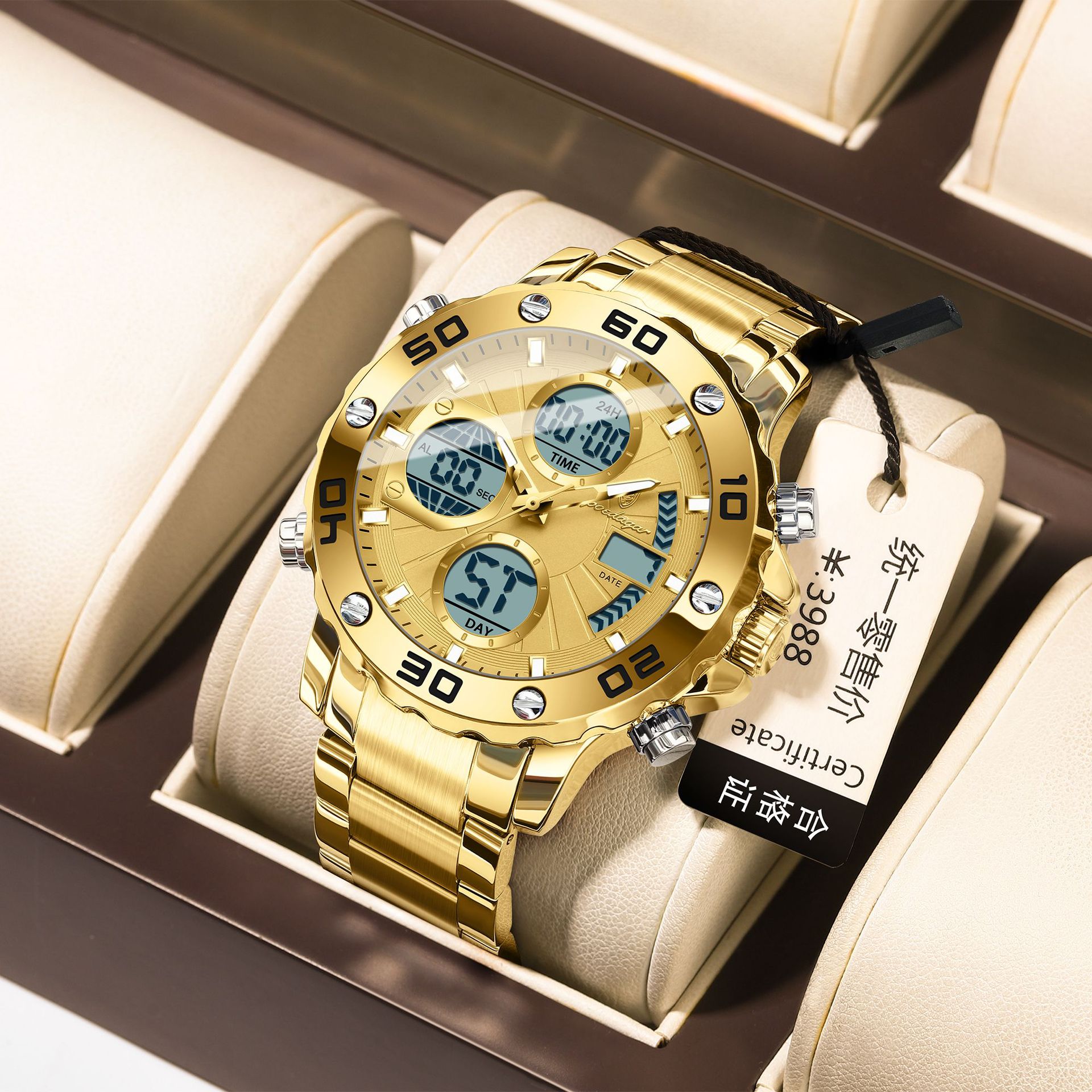 Men's Multifunctional Luminous Dual-Display Electronic Watch