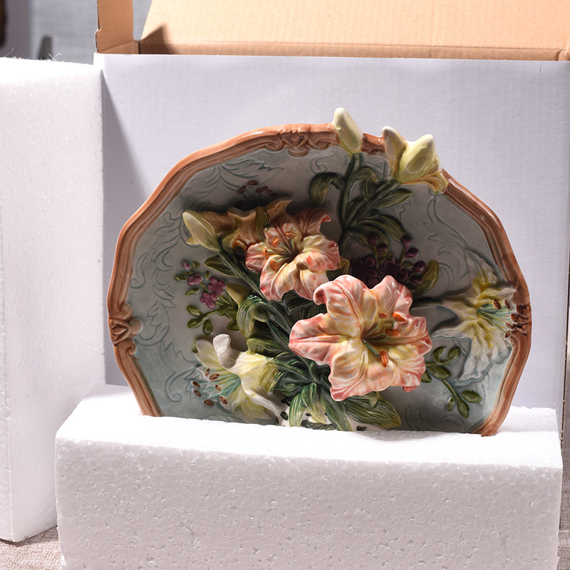Lily Flower Ceramic Wall Plate Decor For The Home