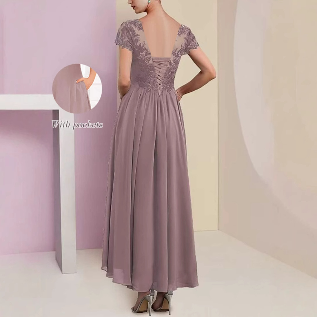 Women's Fashion New Mid-length Chiffon Dress