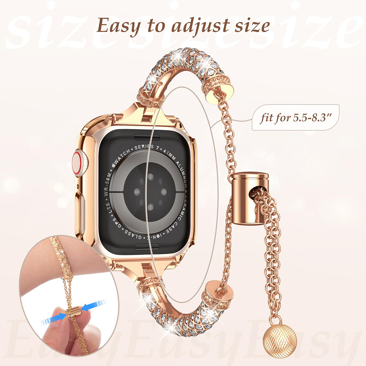 Title 22, Womens Creative Versatile Diamond Studded Meta...