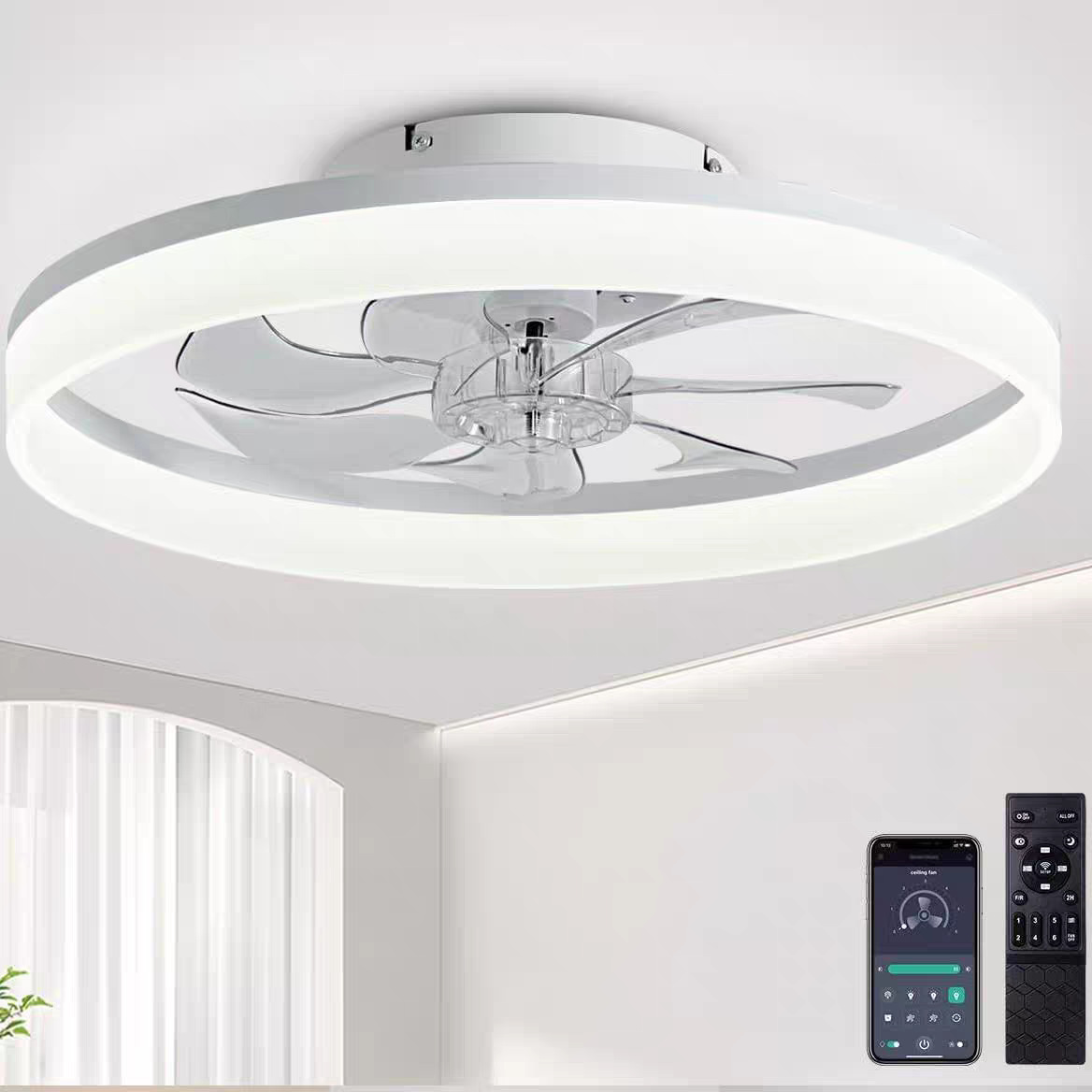 Light-luxury Nordic-style Restaurant Smart Fan Light 4