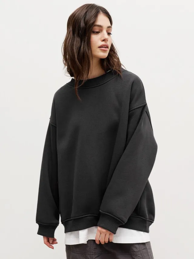 Solid Color Loose Sweater European And American Gray - Shop at LoveMi