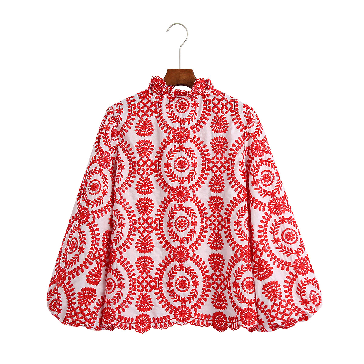 Women's Fashion Leisure Embroidery Long Sleeve Embroidered Shirt