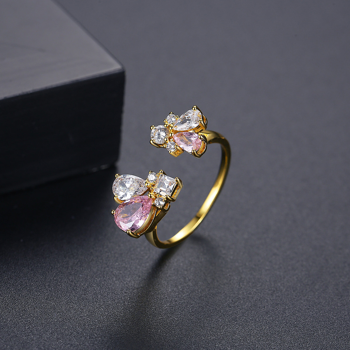 Irregular Flower-Shape Open Ring For Women