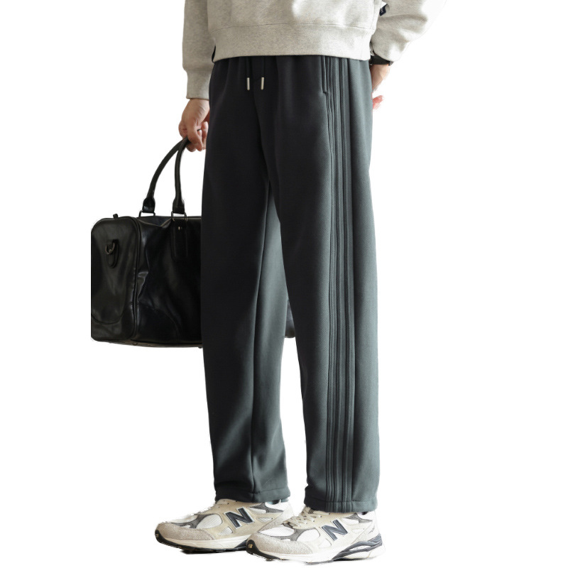 Autumn And Winter New Warm Sweatpants Loose Straight Pants