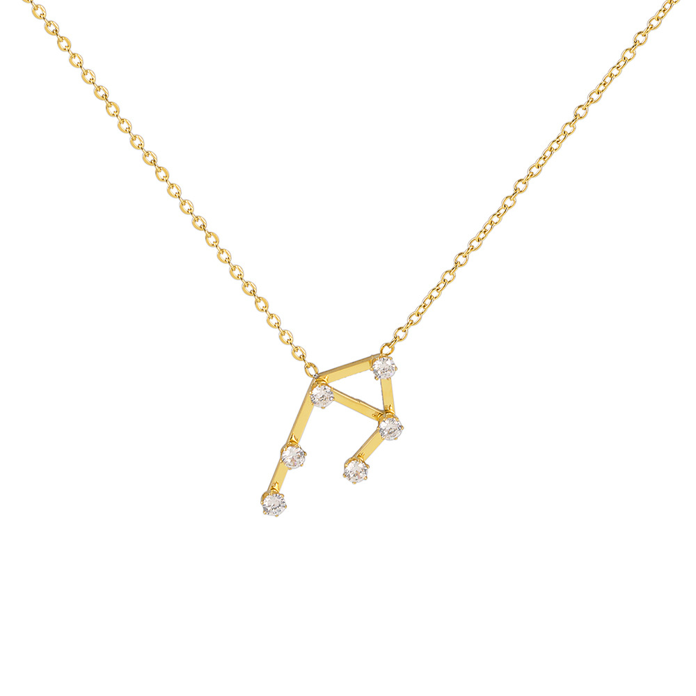 Diamond Guard Titanium Steel Female Clavicle Chain Twelve Constellations Necklace