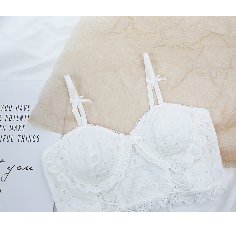 Title 5, Comfort Without Rims Cute Girly Lace Cotton Bra...